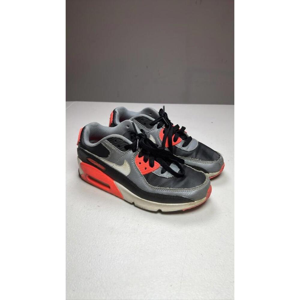 Nike Air Max 90 Black Grey Red Men's Athletic Shoes Size 3.5Y